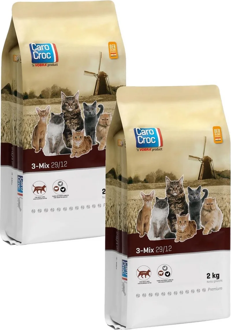 Carocroc 3-Mix - Kattenvoer - 2 x 2 kg by CaroCroc – product photo