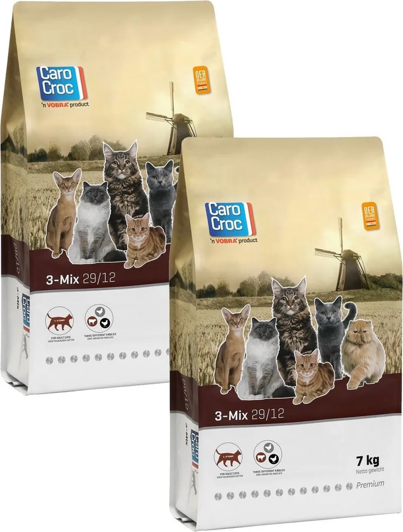 Carocroc 3-Mix - Kattenvoer - 2 x 7 kg by CaroCroc – product photo