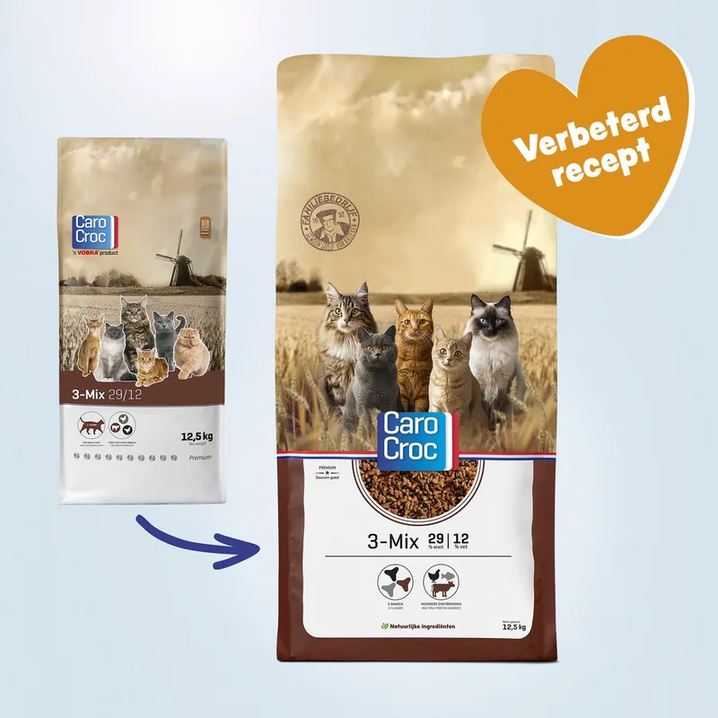 Carocroc 3-Mix - Kattenvoer - Gevogelte Rund 12.5 kg by CaroCroc – product photo