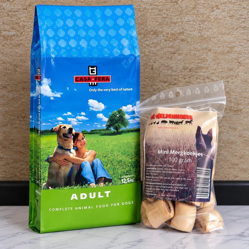 Casa Fera hondenvoer Adult 12,5 kg met 100 gram snacks de CaroCroc – photo produit