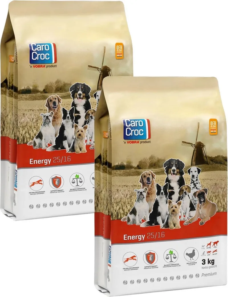 Energy Vlees&Gevogelte&Rijst - Hondenvoer - 2 x 3 kg by CaroCroc – product photo