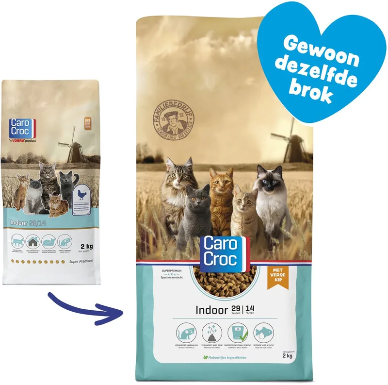 Indoor - Kip - Kattenvoer - 2 kg by CaroCroc – product photo