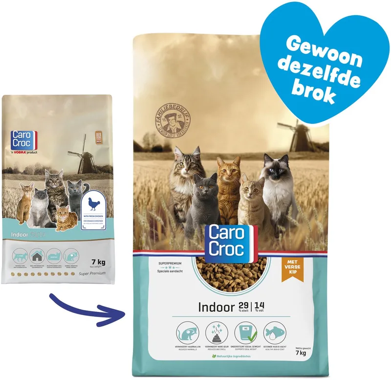 Indoor - Kip - Kattenvoer - 7kg de CaroCroc – photo produit