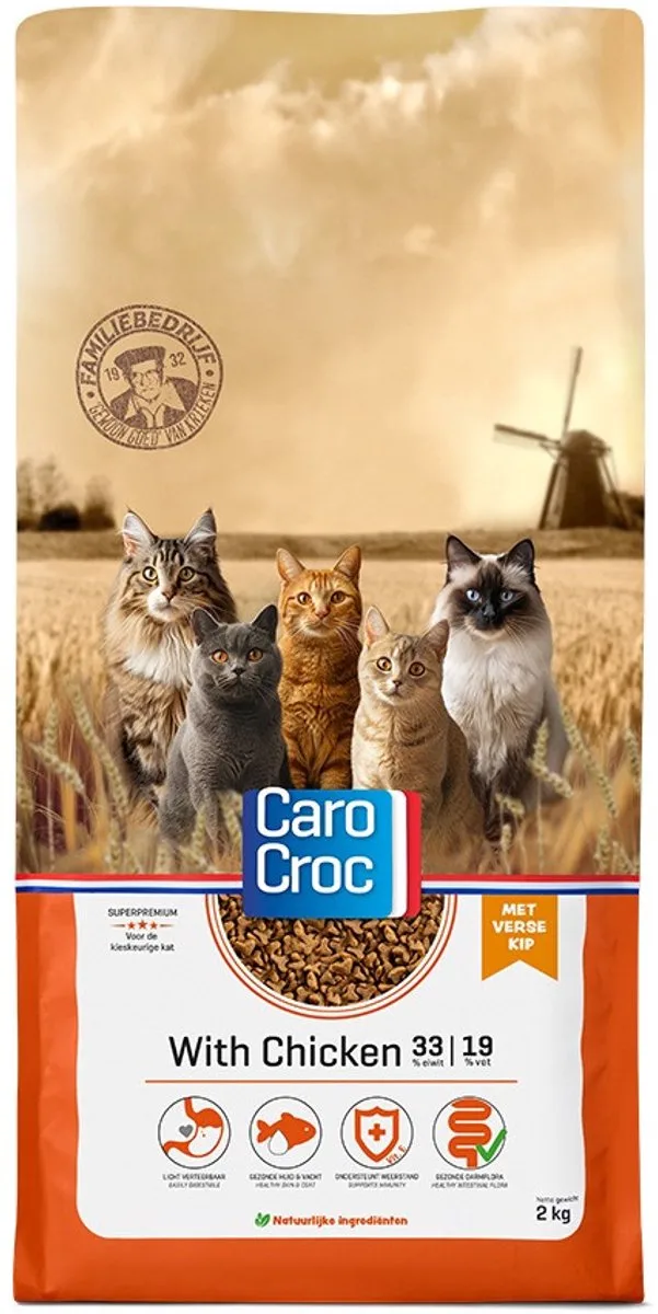 Kat Kip 2 kg met catessey stick van CaroCroc – productfoto