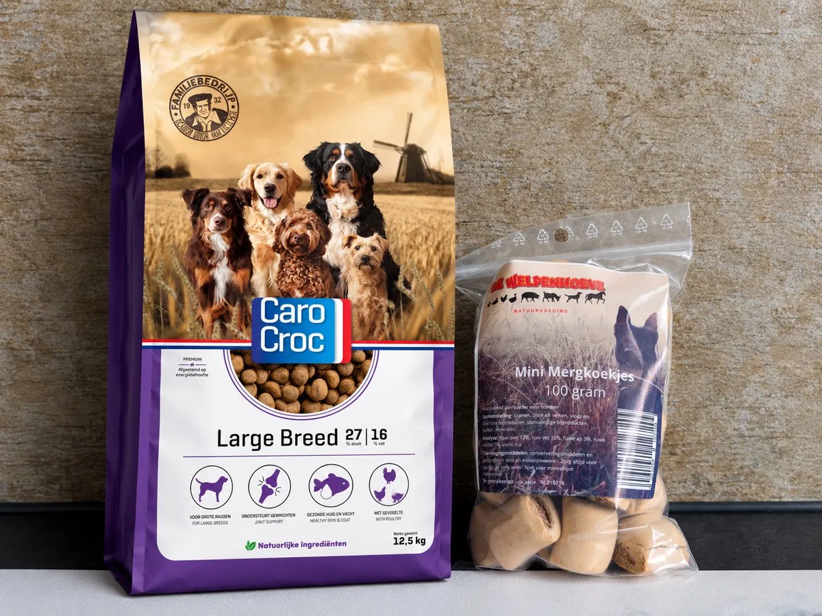 Large Breed 12,5 [27/16] met extra 100 gram snacks de CaroCroc – photo produit