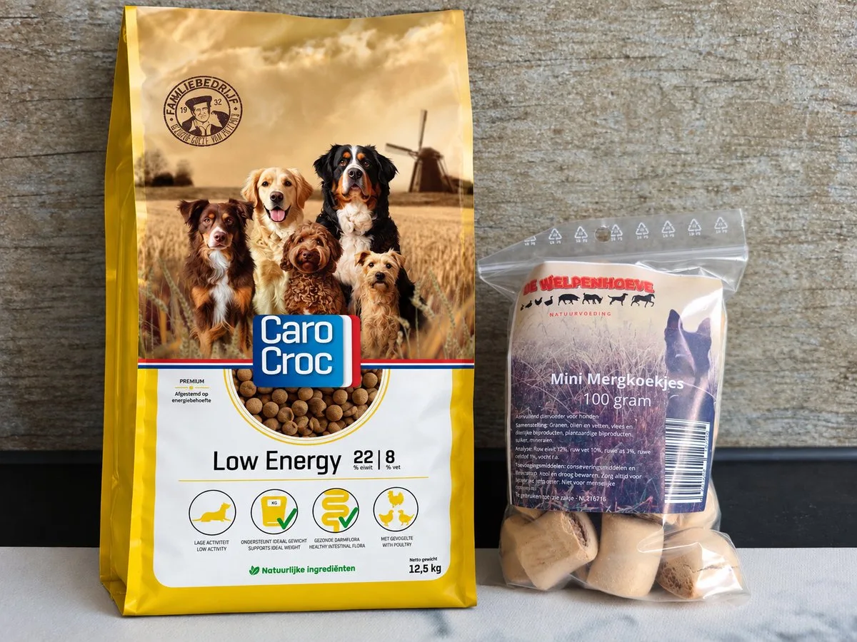Low Energy 12,5 kg [22/8] met extra 100 gram snacks de CaroCroc – photo produit