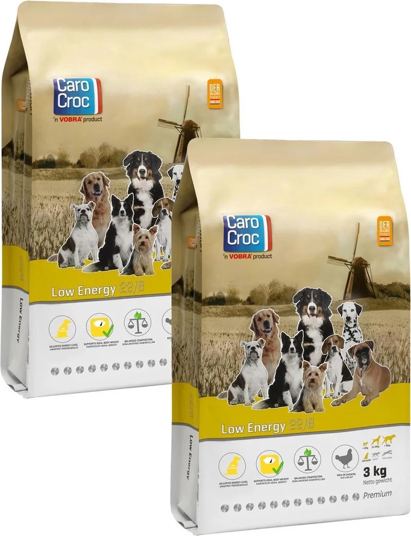 Low Energy Vlees&Gevogelte&Rijst - Hondenvoer - 2 x 3 kg de CaroCroc – photo produit