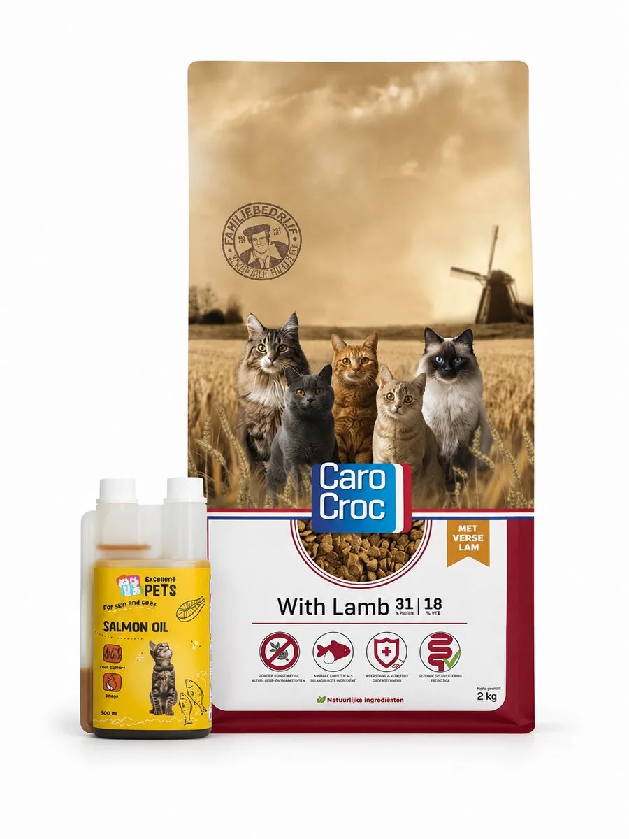 met Lam 7kg, + Zalmolie 500ml de CaroCroc – photo produit