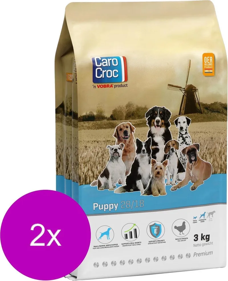 Puppy - Gevogelte & Rijst - Hondenvoer - 2 x 3 kg by CaroCroc – product photo