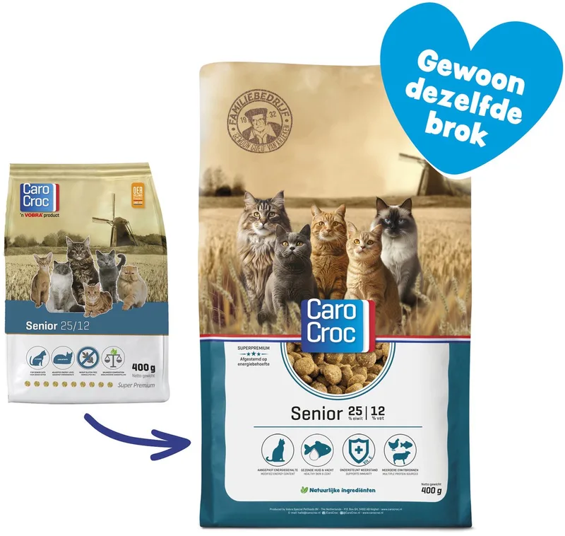 Senior - Lam/Gevogelte/Vis - Kattenvoer - 400 g von CaroCroc – Produktfoto