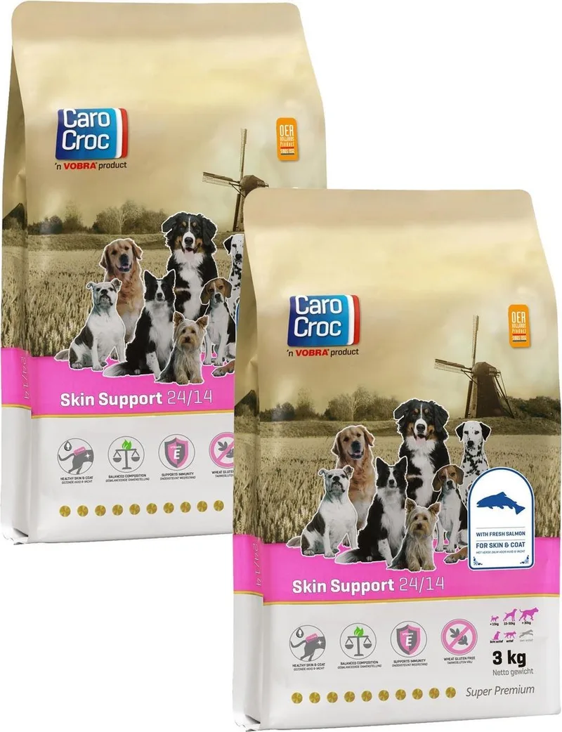 Skin Support Gevogelte&Vis&Rijst - Hondenvoer - 2 x 3 kg by CaroCroc – product photo