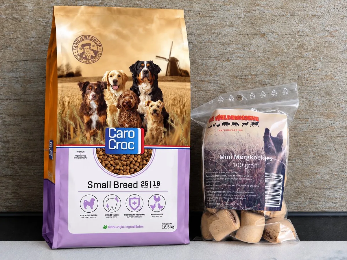 Small Breed 12,5 en 100 gram snack van CaroCroc – productfoto