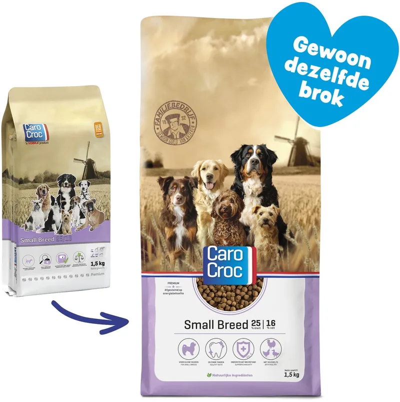 Small Breed 25/16 - Hondenvoer - 1.5 kg de CaroCroc – photo produit