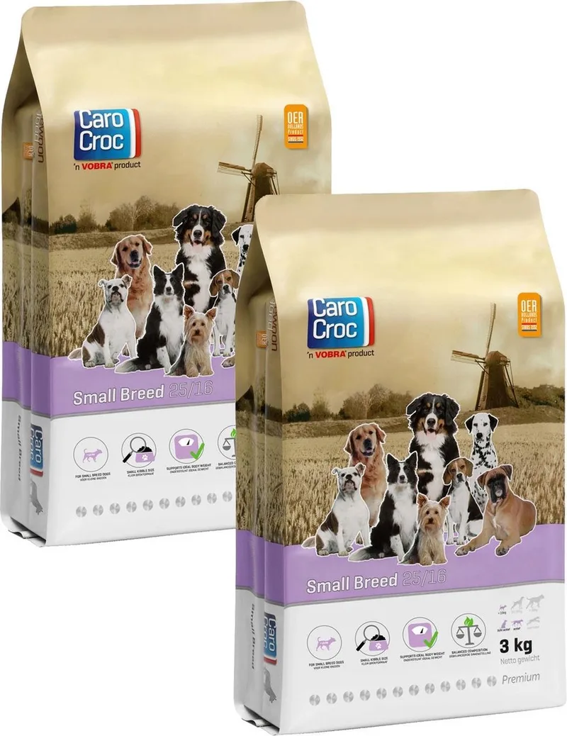 Small Breed Vlees&Gevogelte&Rijst - Hondenvoer - 2 x 3 kg de CaroCroc – photo produit