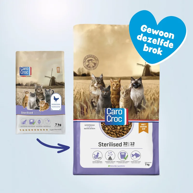 Sterilised Gevogelte&Rijst&Visolie - Kattenvoer - 7 kg von CaroCroc – Produktfoto