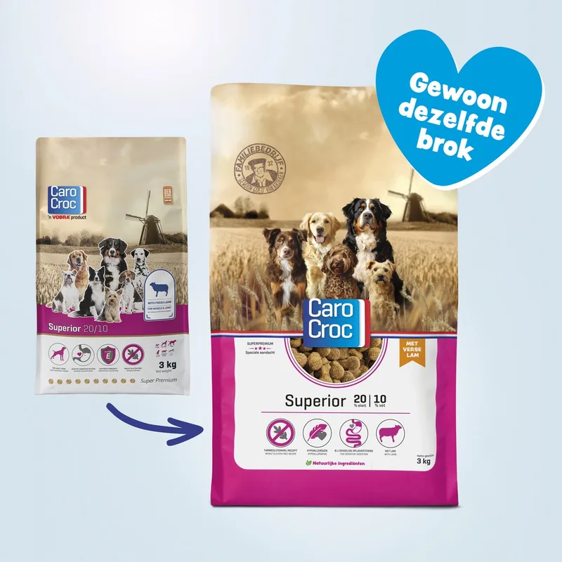 Superior L/R Diet - Hondenvoer - 3 kg by CaroCroc – product photo