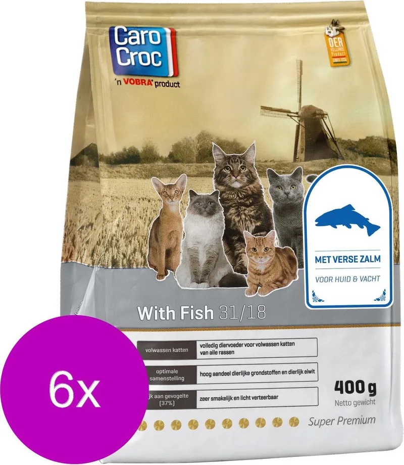 With Fish - Kattenvoer - 6 x 400 g by CaroCroc – product photo
