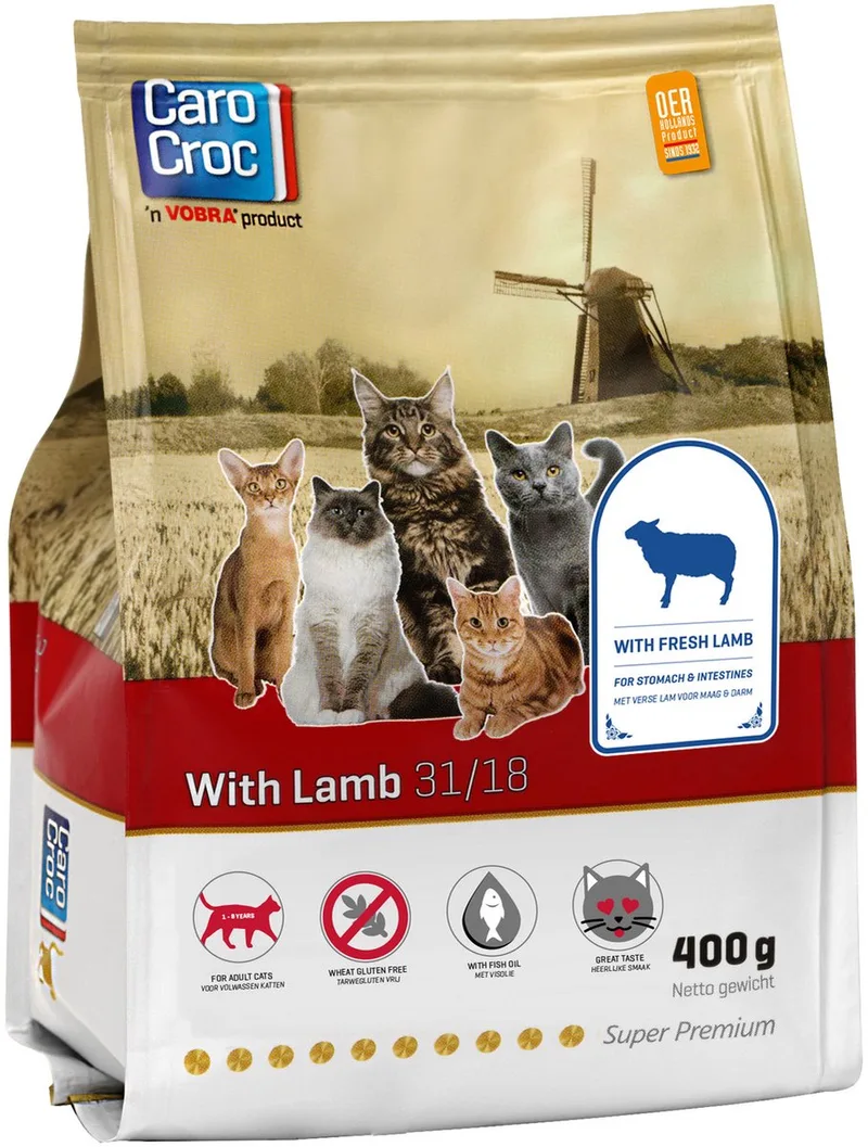 With Lamb - Gevogelte/Granen/Lam - Kattenvoer - 400 g de CaroCroc – photo produit