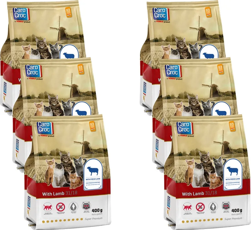 With Lamb - Kattenvoer - 6 x 400 g by CaroCroc – product photo