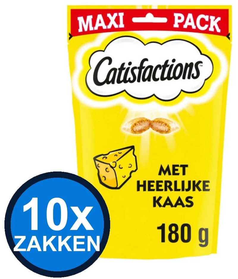 10x Catisfactions - Kaas - Kattenvoer Snacks - 180 g de Catisfactions – photo produit