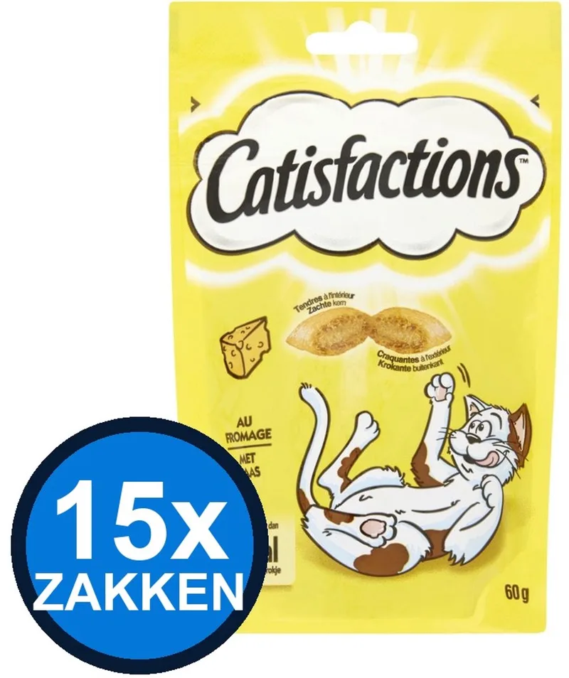 15x Catisfactions - Kaas - Kattenvoer Snacks - 60 g by Catisfactions – product photo