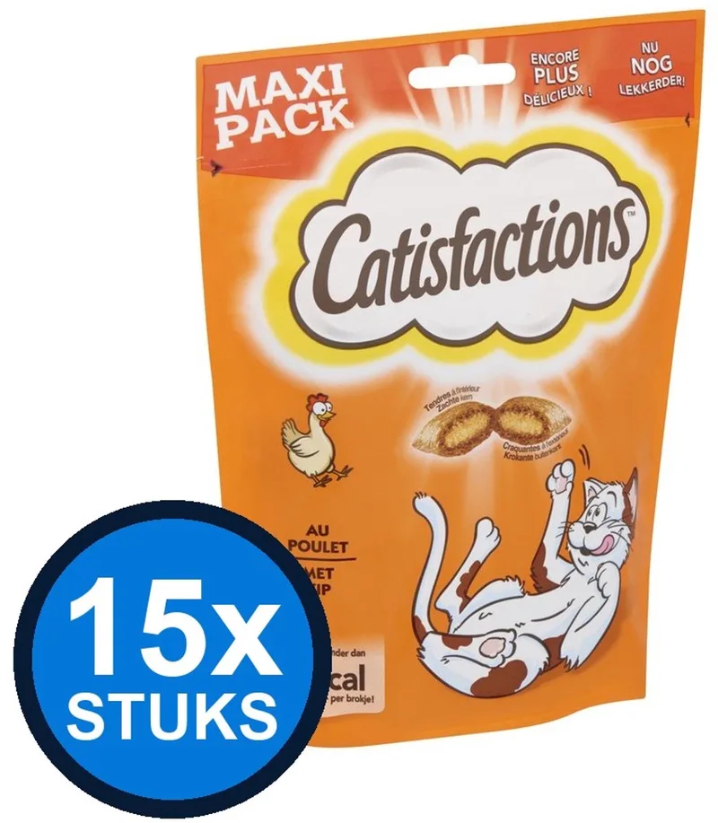 15x Catisfactions - kip 180gr - Kattenvoer Snacks - 180 g by Catisfactions – product photo