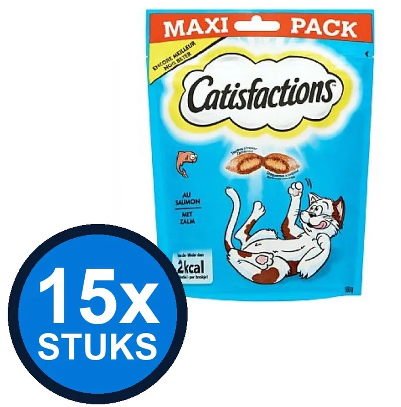 15x Catisfactions - zalm 180gr - Kattenvoer Snacks - 180 g by Catisfactions – product photo