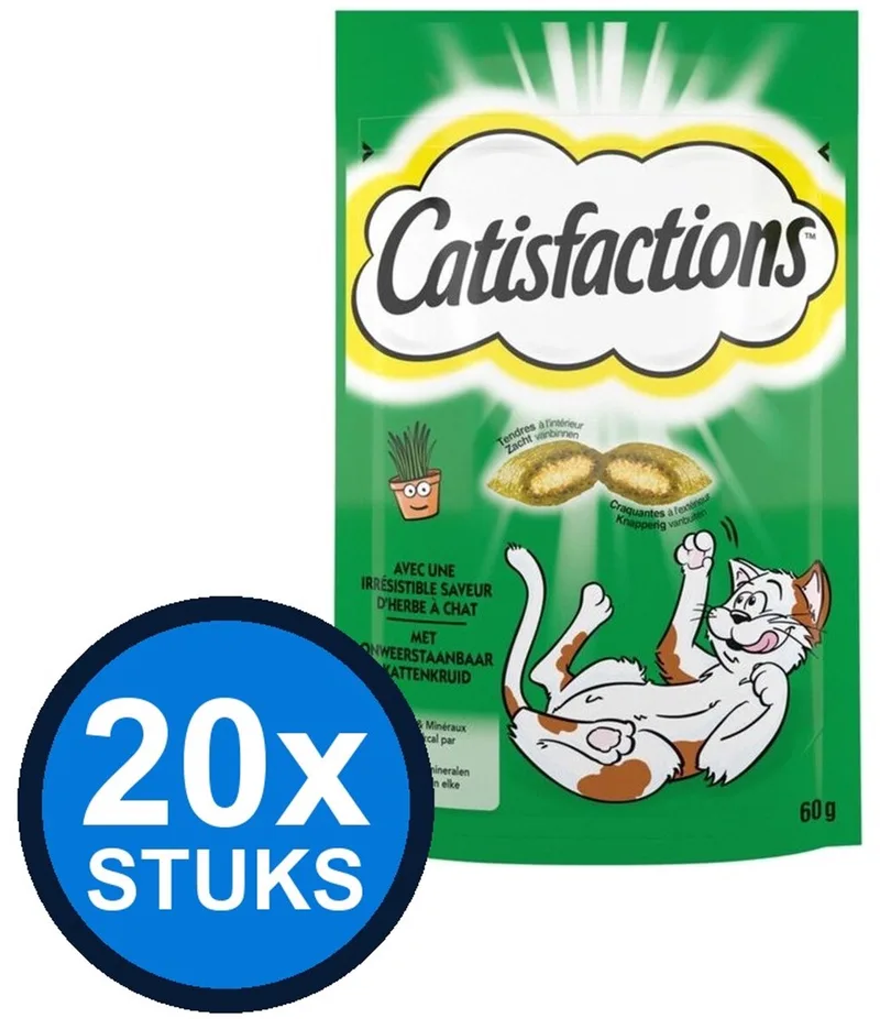 20x Catisfactions - Catnip - Kattenvoer Snacks - 60 g de Catisfactions – photo produit