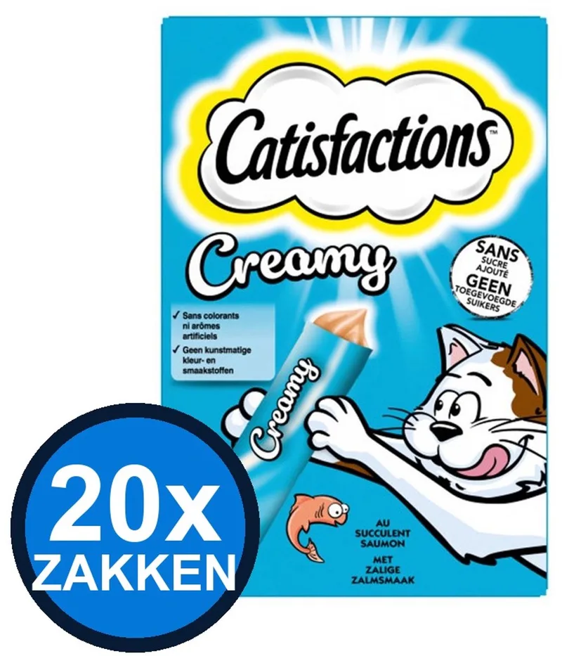 20x Catisfactions - Creamy Zalm Multipack (4x10g) - Kattenvoer Snacks - 40 g by Catisfactions – product photo