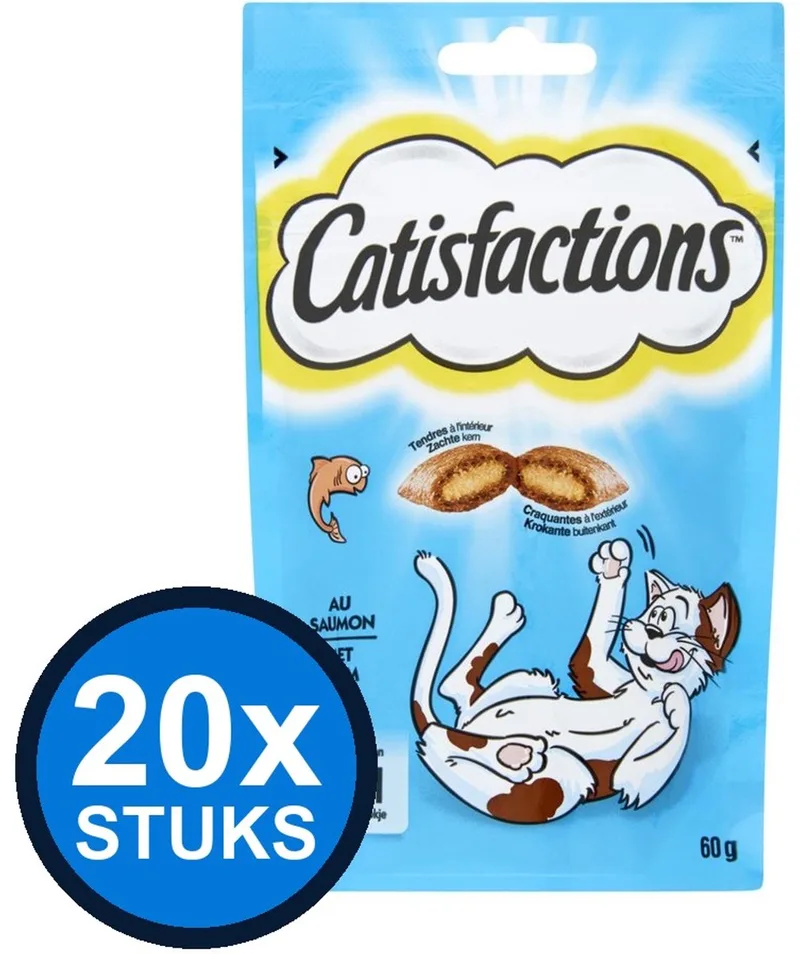 20x Catisfactions - zalm 60gr - Kattenvoer Snacks - 60 g by Catisfactions – product photo