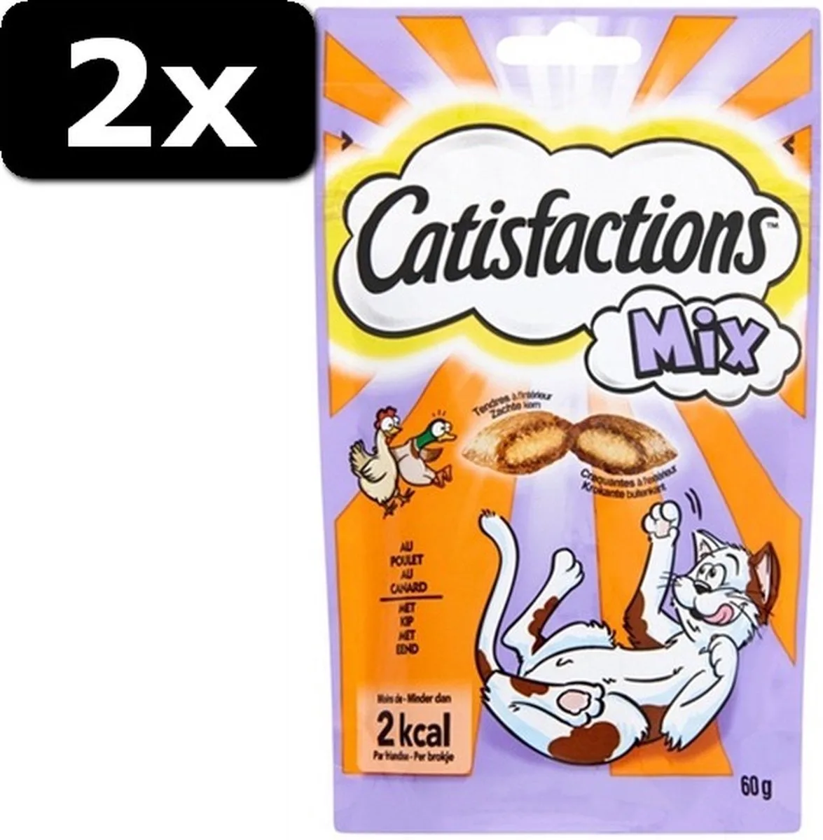 2x CATISFACTIONS MIX KIP/EEND 60GR van Catisfactions – productfoto