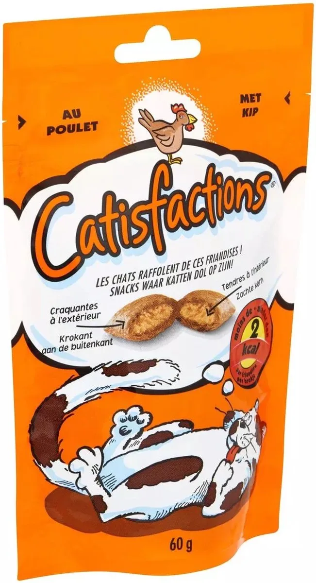 3x - Catisfactions - Kattensnack Met Kip - 3x60g by Catisfactions – product photo
