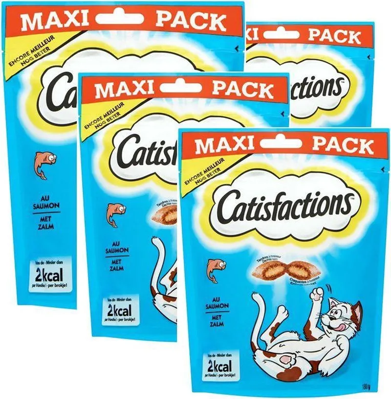 4x Catisfactions - Kattensnoepjes met zalm - 180g von Catisfactions – Produktfoto