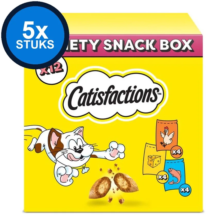 5x Catisfactions - megabox mp 12x60gr - Kattenvoer Snacks - 720 g by Catisfactions – product photo