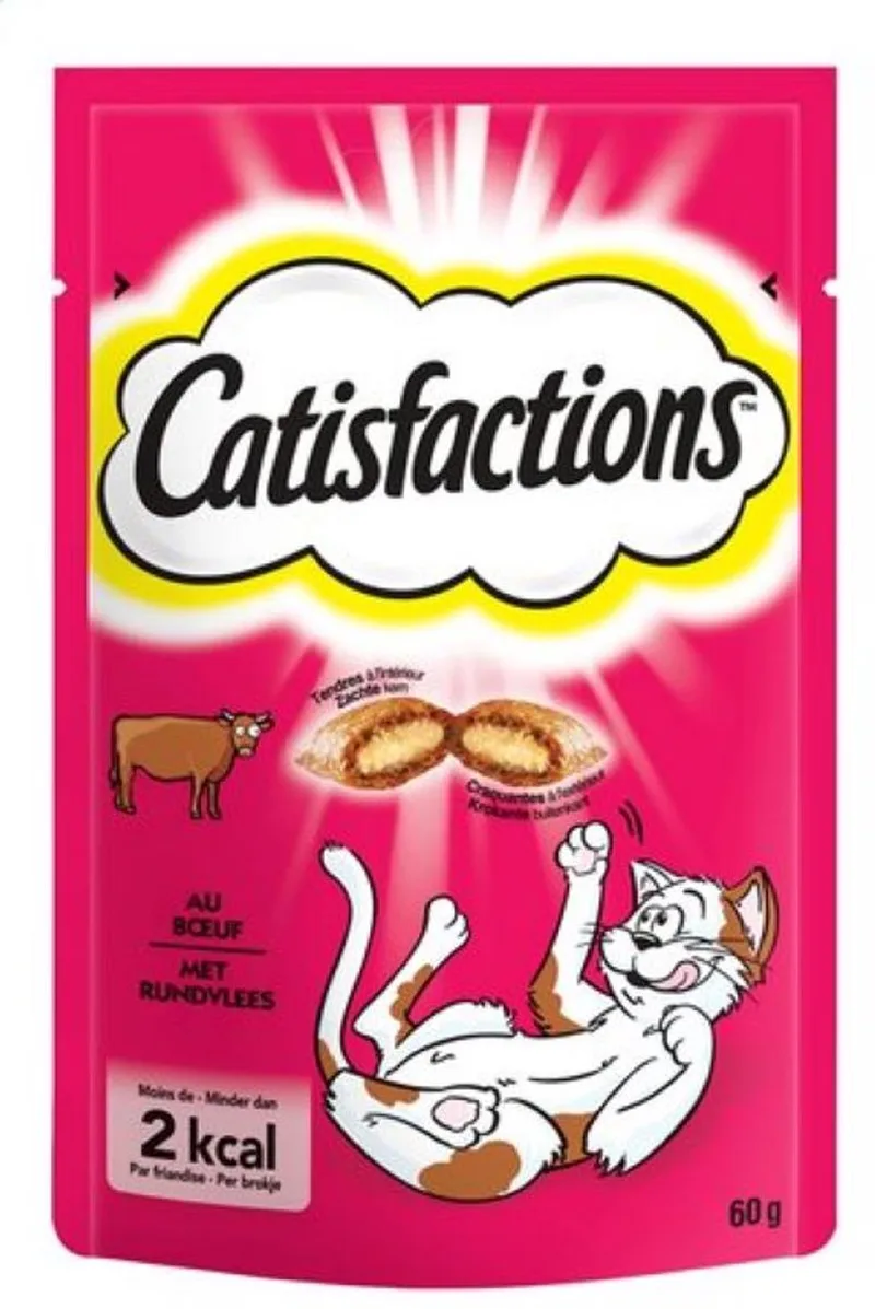 6x Catisfactions - Kattensnack Met Rund 60g by Catisfactions – product photo