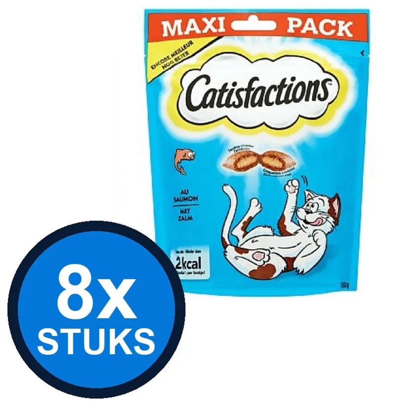 8x Catisfactions - zalm 180gr - Kattenvoer Snacks - 180 g de Catisfactions – photo produit