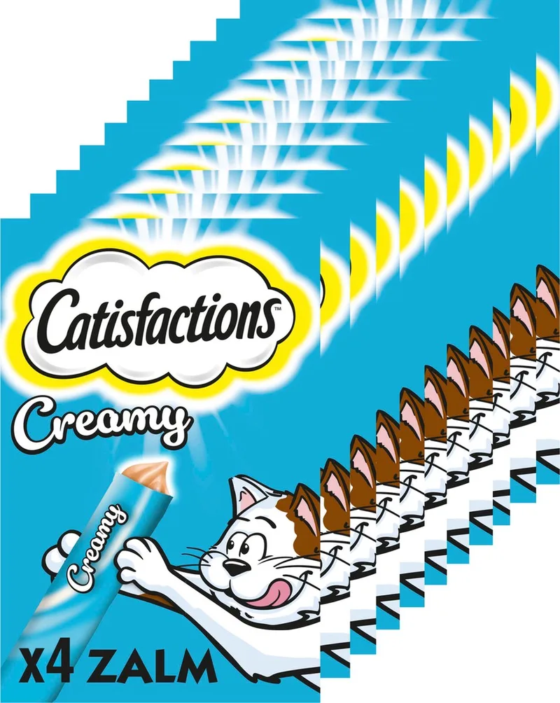 Creamy Snacks - Kattensnoepjes - Zalm - 44 stuks de Catisfactions – photo produit