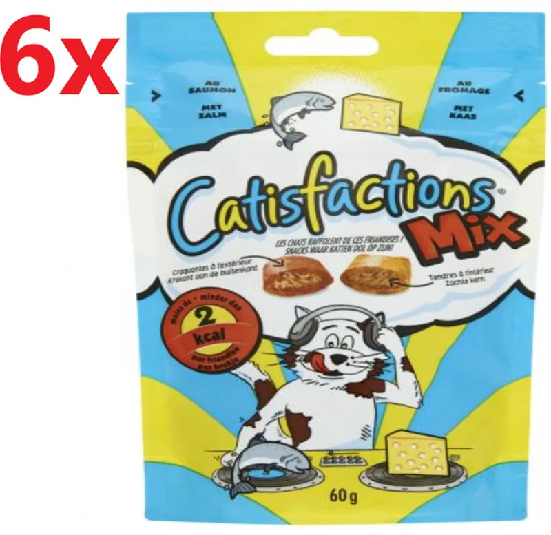 Kattensnack Mix - Zalm en Kaas - 6x60g de Catisfactions – photo produit