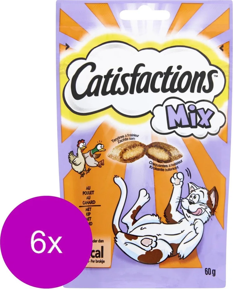 Kattensnoepjes 60 g - Kattensnack - 6 x Kip&Eend by Catisfactions – product photo