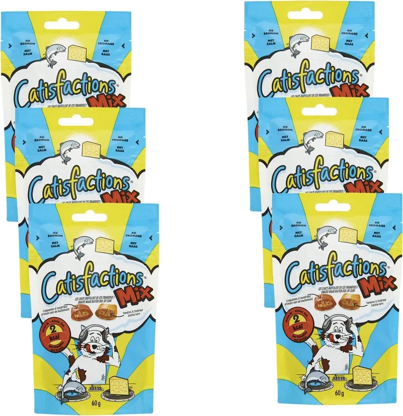 Kattensnoepjes 60 g - Kattensnack - 6 x Zalm&Kaas von Catisfactions – Produktfoto