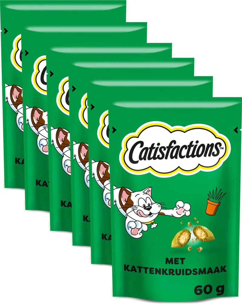 Kattensnoepjes - Catnip Snacks - Kattenkruid - 6x60g de Catisfactions – photo produit