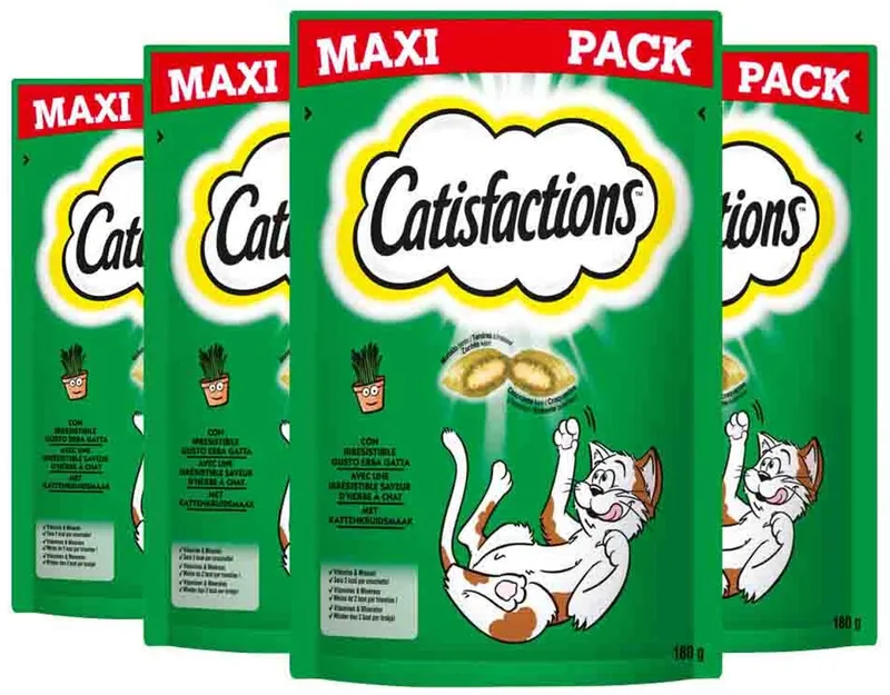 Kattensnoepjes Kattenkruid - 4 x 180 gr - Voordeelverpakking von Catisfactions – Produktfoto