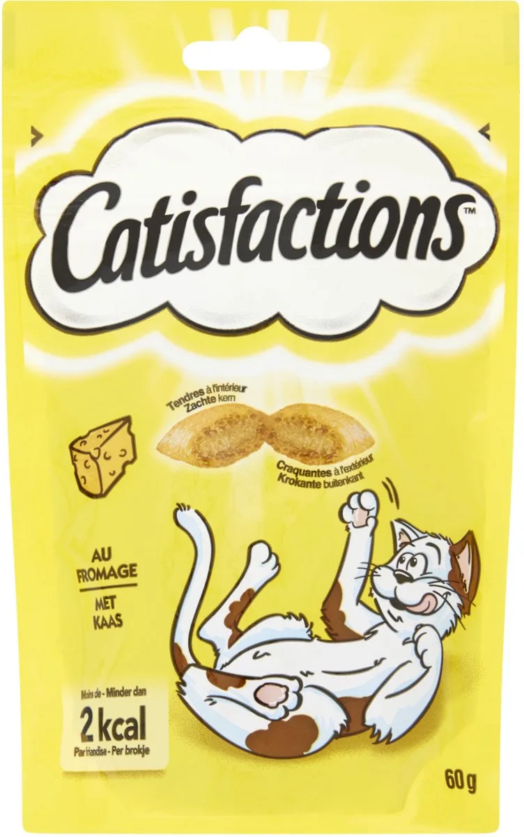 Kattensnoepjes - Kattensnack - Kaas - 1 zakje (60g) de Catisfactions – photo produit