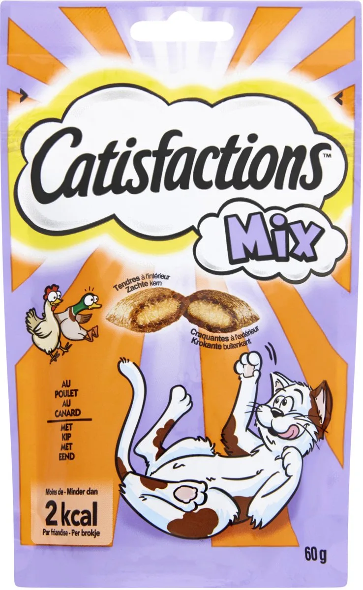 Kattensnoepjes - Mix - Kip/Eend - Kattensnack - 60 g by Catisfactions – product photo
