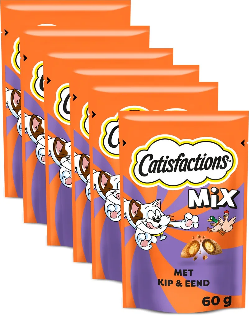 Mars Friandises Catisfactions Mixto Poulet Canard Pour Chat 60g 6 Unités de Catisfactions – photo produit