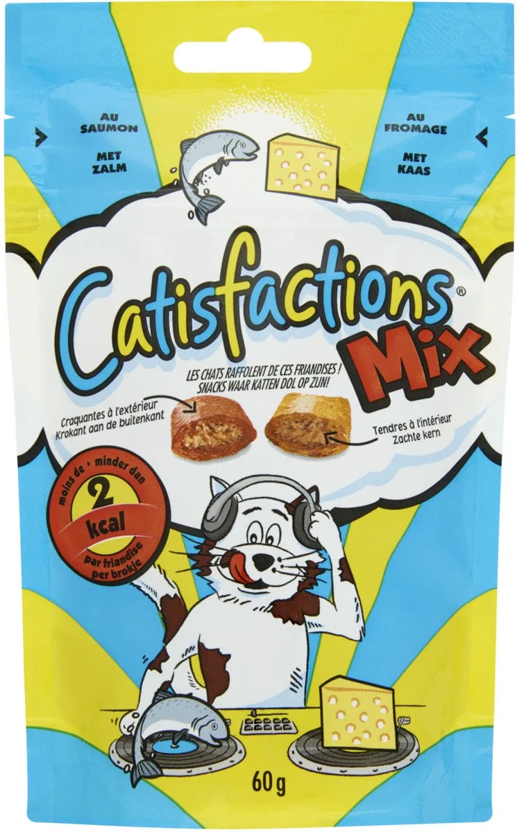 Kattensnoepjes - Mix - Zalm/Kaas - Kattensnack - 60 g von Catisfactions – Produktfoto