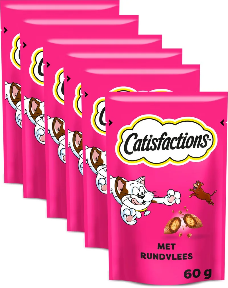 Kattensnoepjes - Snacks - Rund - 6 zakjes van 60g by Catisfactions – product photo