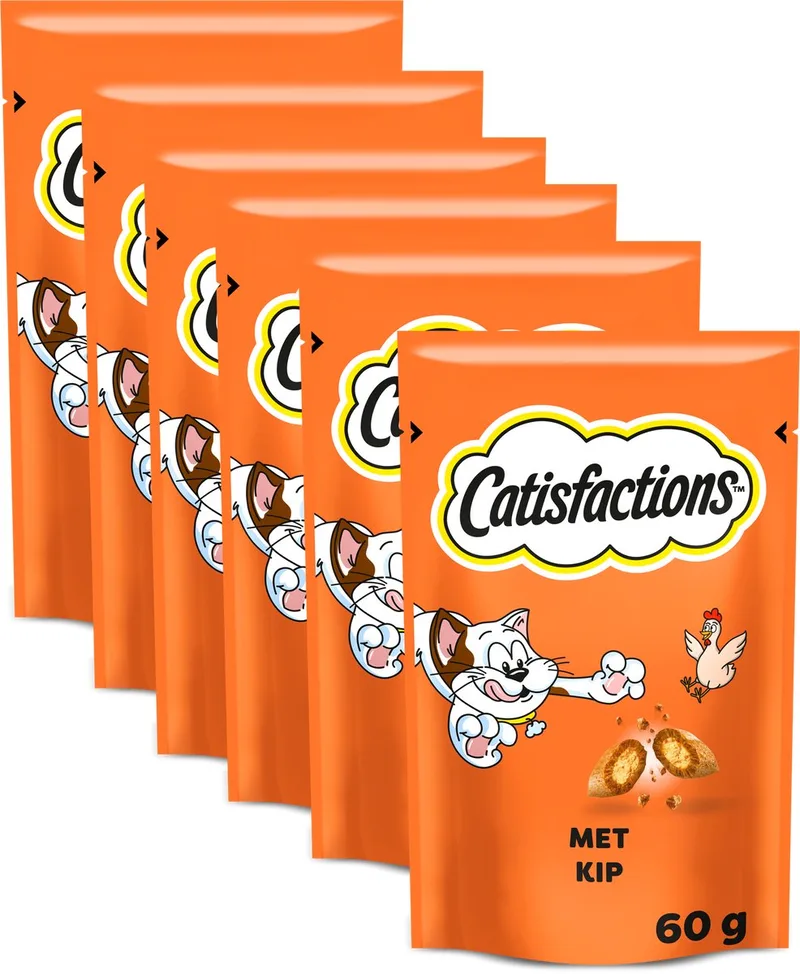 Snacks - Kattensnoepjes - Kip - 6x60g fra Catisfactions – produktbillede