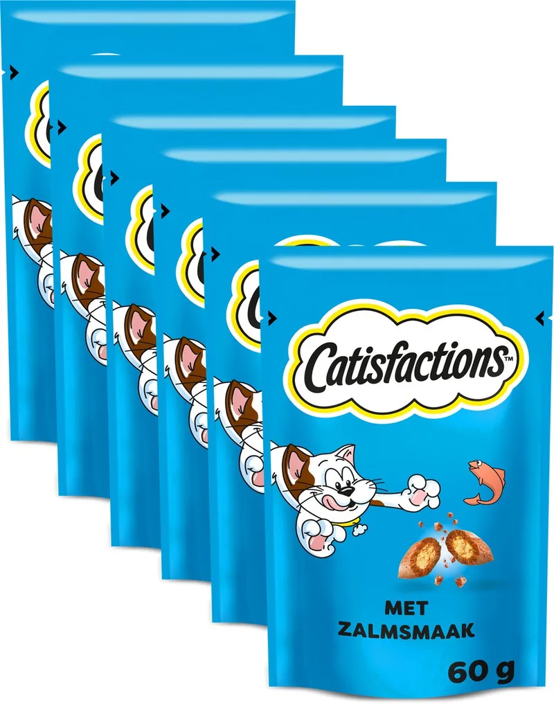 Snacks - Kattensnoepjes - Zalm - 6 x 60g von Catisfactions – Produktfoto
