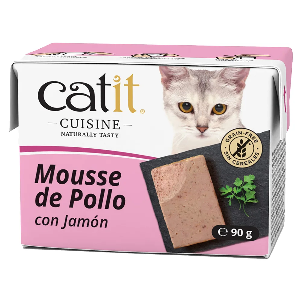 12x90g Catit Cuisine Mousse Kip met Ham nat kattenvoer van Catit – productfoto